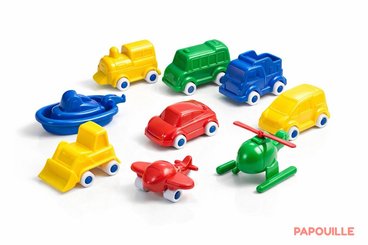 Jouets - Garages, Voitures et Circuits pour Enfant - Véhicules en plastique 9 cm 9 unités