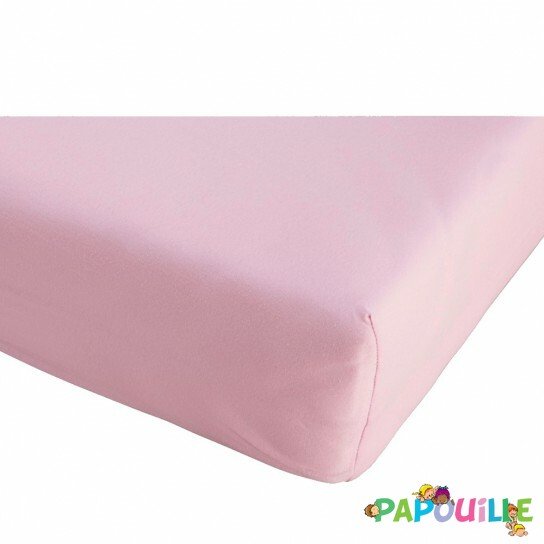 Drap housse jersey 60 x 120 rose