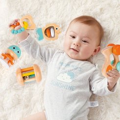 Jouets - Hochets et Jouets Sensoriels - Coffret de jouets sensoriels en bois 