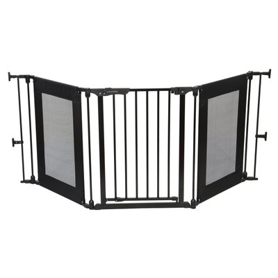 Médical et Prévention - Barrières de Sécurité Enfant - Barrière - Portillon 3 panneaux 74.5 cm à 195 cm - Noir