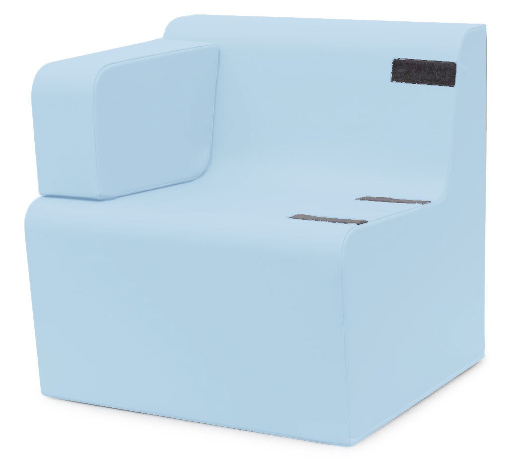 Fauteuil individuel allaitement 1 accoudoir bleu ciel