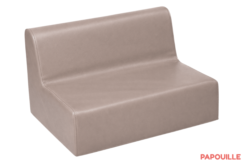 Banquette enfant 2 à 3 places en mousse pvc h. 17cm taupe