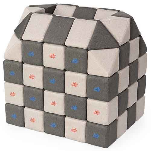 Cubes de constructions magnétiques de psychomotricité tissu 100 pièces noir