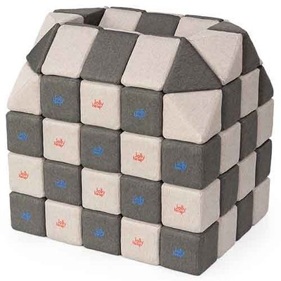 Motricité - Jeux de Motricité Libre - Cubes de constructions magnétiques de psychomotricité tissu 100 pièces noir