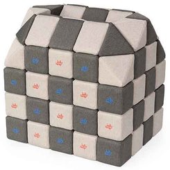 Motricité - Jeux de Motricité Libre - Cubes de constructions magnétiques de psychomotricité tissu 100 pièces noir