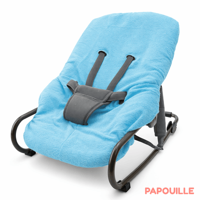 Puériculture - Coussin, Housse et accessoires pour Chaises, Transats - Housse de Transat bouclette coton Universelle Bleu