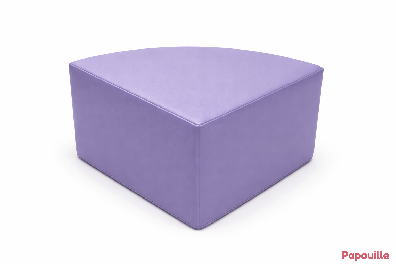Pouf 1/4 rond en mousse pvc h.25 cm parme