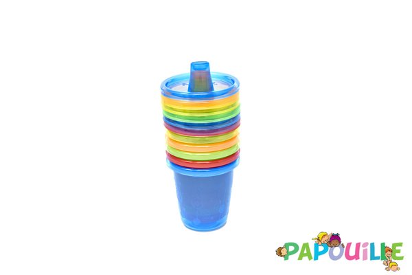 Repas - Tasse d’apprentissage - Lot de 6 gobelets 210ml avec bec nuby