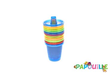 Repas - Tasse d’apprentissage - Lot de 6 gobelets 210ml avec bec nuby