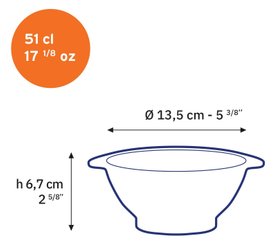 Repas - Bols Enfants - Lot de 6 bols à oreilles Vermeil ø135 transparent duralex