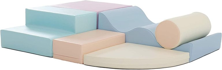 Motricité - Parcours de Motricité Crèche - Kit de motricité enfant 6 modules pastel pâle