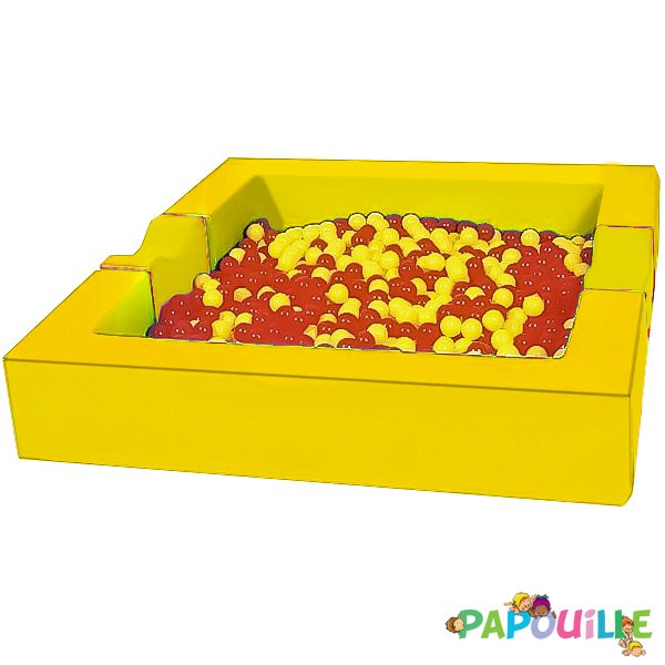 Piscine à balles en mousse revêtement pvc avec extension (complète) jaune