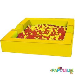 Motricité - Piscine à balles - Piscine à balles en mousse revêtement pvc avec extension (complète) jaune