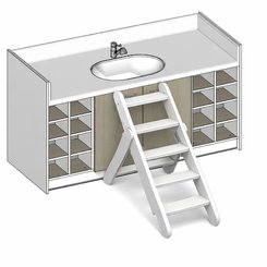 Change - Meuble à Langer crèche - Escalier pliable en bois pour plan de change enfant