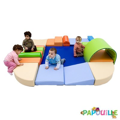 Motricité - Parcours de Motricité Crèche - Kit grand parcours d'obstacles en mousse pvc 20 modules