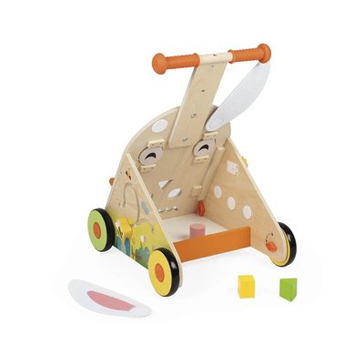 Jeux - Porteurs, Draisiennes, Marcheurs - Chariot de marche Multi-Activités Lapin en bois - Prix Parent