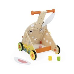 Jeux - Porteurs, Draisiennes, Marcheurs - Chariot de marche Multi-Activités Lapin en bois - Prix Parent