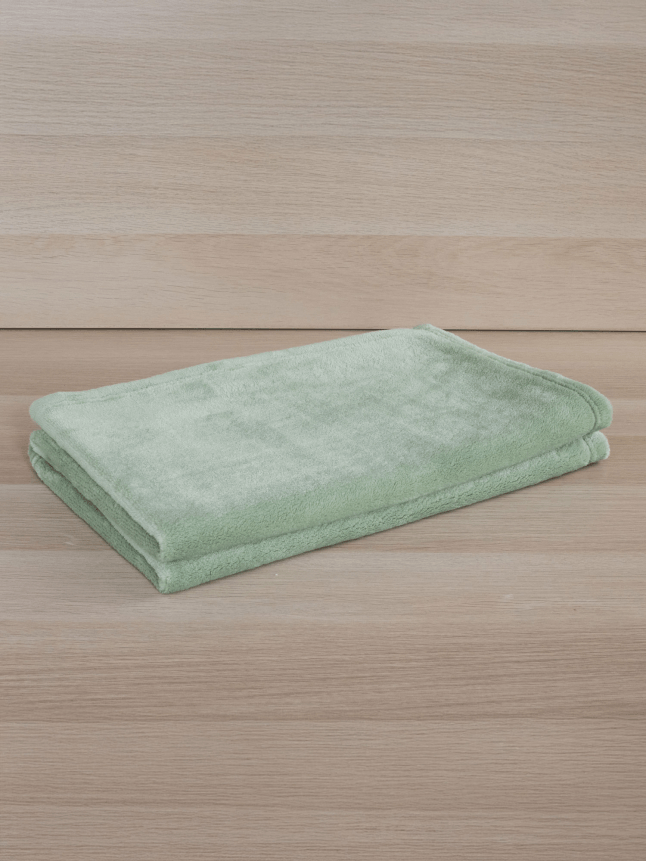Couverture polaire microfibre vert amande 75 x 115cm
