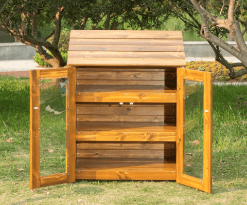 Mobilier - Mobilier extérieur - Armoire d'extérieur avec portes transparentes 