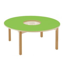 Mobilier - Table crèche et scolaire - Table en bois a bac central T1 - Vert