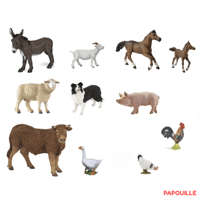 Jouets - Figurines - Figurines 11 animaux de la ferme (figurines papo)