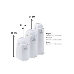 Change - Poubelle à Couches et Recharge - Poubelle à couches bébé 75 couches Large 110L