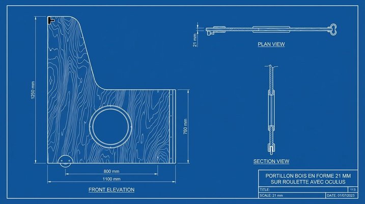 Mobilier - Barrière de séparation & Cloison crèche - Portillon de séparation avec fenêtre oculus - sur mesure 