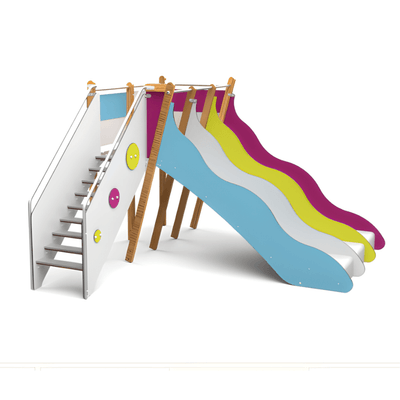 Mobilier - Aire de jeux et structure extérieure - Structure de jeux 3 toboggans H 114 cm - Tobo'Gliss fixations courtes