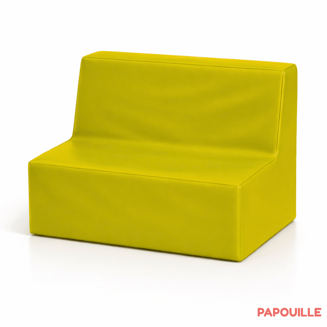 Banquette enfant 2 à 3 places en mousse pvc h. 25cm jaune