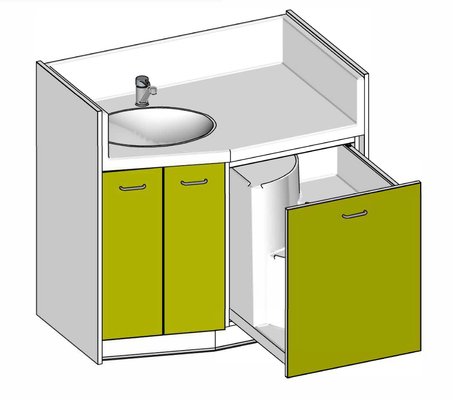 Change - Meuble à Langer crèche - Meuble de change 1 cuve - 1100x700/550mm