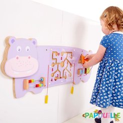 Motricité - Structure et panneaux D'activités - Tableau de motricité mural hippopotame