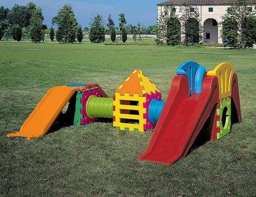 Mobilier - Aire de jeux et structure extérieure - Grande aire de jeux cubique avec double toboggan