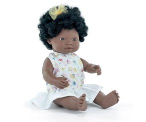 Jouets - Poupons, Peluches et Accessoires - Poupée brune avec tenue - 38 cm