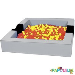 Motricité - Piscine à balles - Piscine à balles en mousse revêtement pvc avec extension (complète) gris