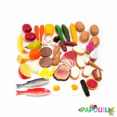 Jouets - Jouets d'Imitation et d'Imagination - Assortiment de 48 aliments