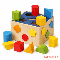Jouets - Jouets à Empiler ou à Encastrer - Boite à forme en bois