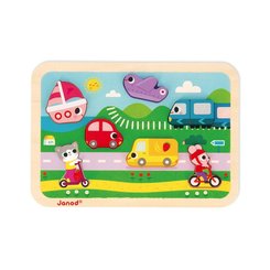 Jeux - Jeux Éducatifs et Puzzle - Puzzle Véhicules 7 pièces Chat et souris