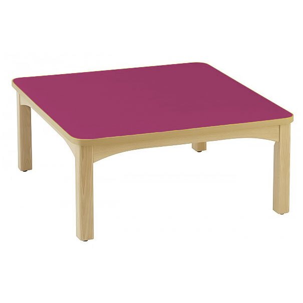 Table en bois 80 x 80 t4 h.64cm framboise