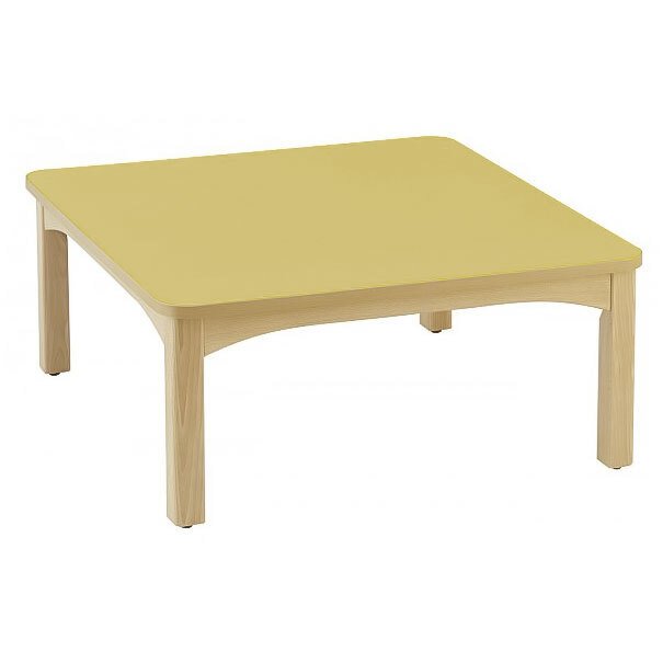 Table en bois 80 x 80 t4 h.64cm citron