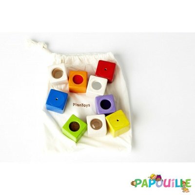 Motricité - Eveil Sensoriels et Tactiles - 9 blocs sensoriels en bois montessori