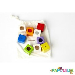 Motricité - Eveil Sensoriels et Tactiles - 9 blocs sensoriels en bois montessori