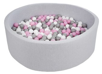 Motricité - Piscine à balles - Piscine à balles pour bébé avec 600 balles 125x30cm gris clair balles rose