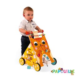 Jeux - Porteurs, Draisiennes, Marcheurs - Chariot multi-activités chat en bois enfant (janod)