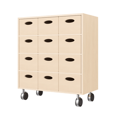 Mobilier - Meuble de rangement scolaire - Meuble de rangement à roulettes 12 bacs - Mila