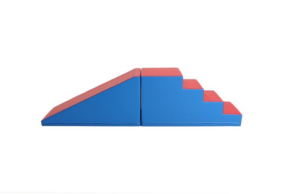 Motricité - Parcours de Motricité Maternelle - Je grimpe, je glisse - grand parcours de motricité hauteur 50 cm bleu et rouge