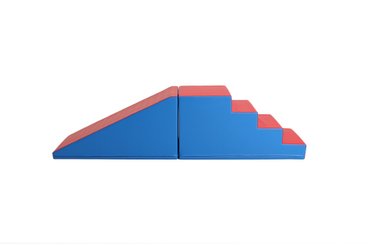 Motricité - Parcours de Motricité Maternelle - Je grimpe, je glisse - grand parcours de motricité hauteur 50 cm bleu et rouge