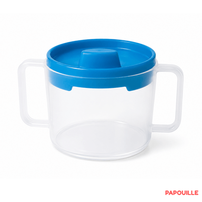 Repas - Tasse d’apprentissage - Tasse à bec droit avec couvercle 20cl bleu
