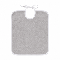 Repas - Bavoir - Bavoir a lacet inéfilochable 37x50cm unie gris