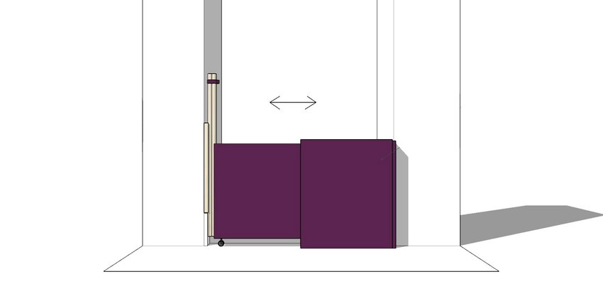 Mobilier - Barrière de séparation & Cloison crèche - Portillon de séparation coulissant en bois sur mesure collectivité