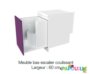 Change - Meuble à Langer crèche - Meuble à langer une cuve - modèle 1 - 1500 x 830 mm prune